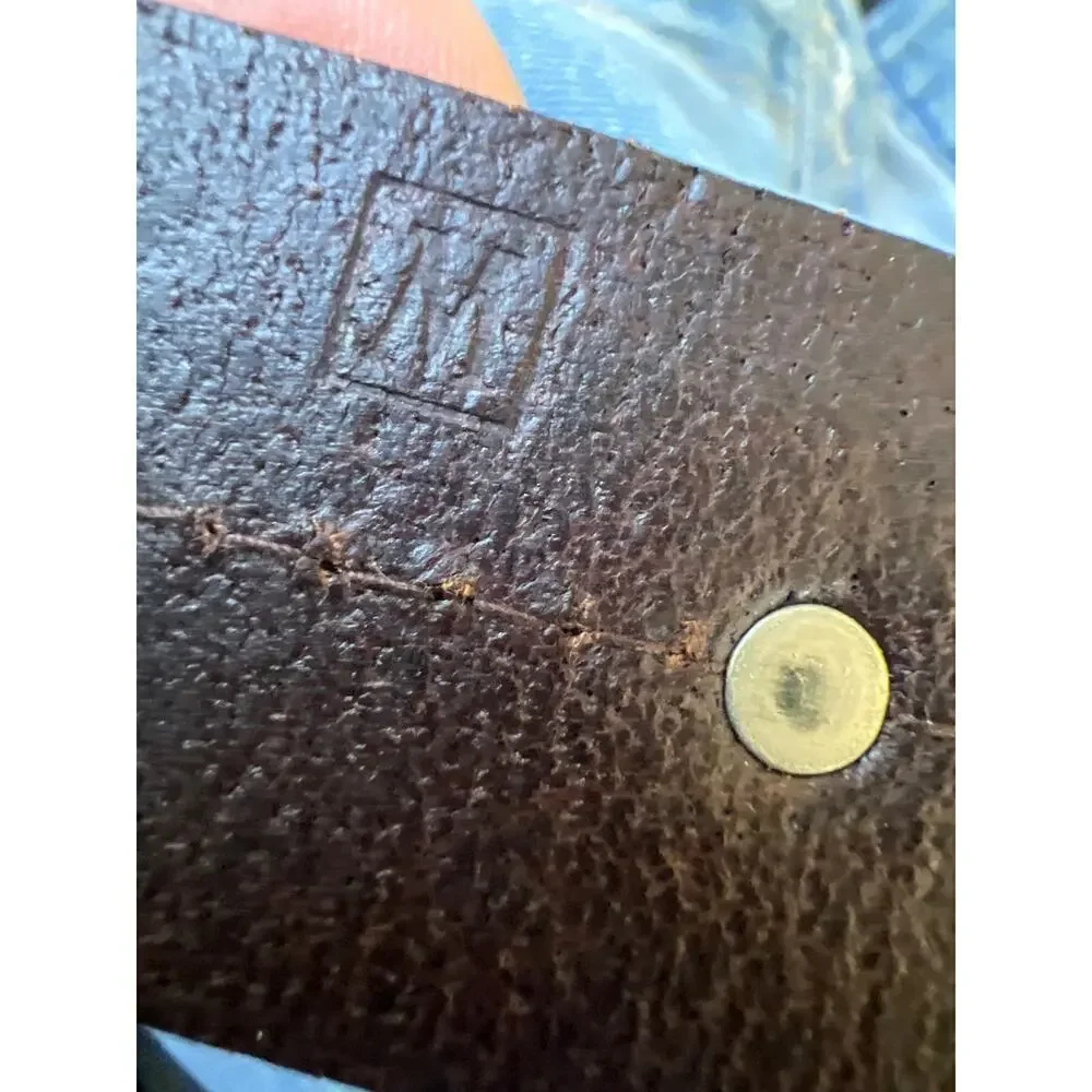 Fossil brown leather belt‎ silver hardware and detail size M